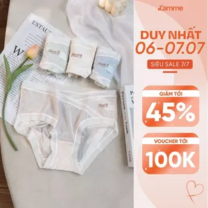 Quần lót bầu cạp chéo chất lụa băng mỏng nhẹ, thoáng mát, co giãn 4 chiều, set 4 quần lụa giấy L'amme