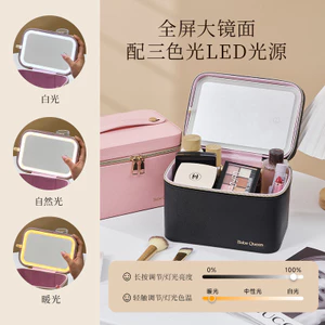 Túi đựng mỹ phẩm có đèn LED dung tích lớn Cảm giác dung tích lớn Vali lưu trữ làm móng tay cho chuyến đi chơi AEVP