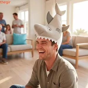 THEGIRL8B Shark Head Cover, Sáng Tạo Dễ Thương Mũ Dự Tiệc Cá Mập, Quà Tặng Hoạt Hình Ngộ nghĩnh Mềm Mại Sang Trọng Mũ Động Vật Lễ Hội Sự Kiện