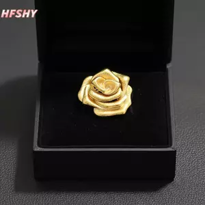 HFSHY Vàng Hoa Hồng Thổ Cẩm Sang Trọng Sáng Bóng Ve Áo Pin 1 Chiếc Unisex Chống Trơn Trượt Quần Áo Phụ Kiện Cho Ngày Đảng Mặc Thường Ngày Quà Tặng VN