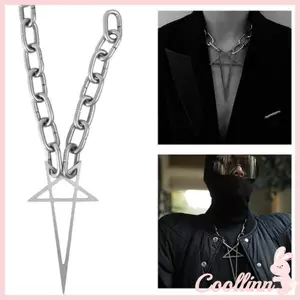 COO Xu Hướng Màu Bạc Dây Chuyền Pentacle Vòng Cổ Punk Cổ Chokers Vòng Cổ