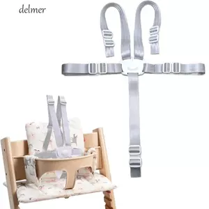 Dây đai ghế cao DELMER, Dây đai ghế ăn cho bé có thể điều chỉnh chắc chắn, Khóa tháo nhanh đa chức năng bền bỉ Dễ dàng lắp đặt Xe đẩy thay thế dây nịt Higchair