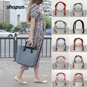 Dây đeo túi đeo vai SHUPUN 1 cặp, Dây đeo vai bằng vải lanh Cotton có thể tháo rời, Dây đeo túi màu tương phản di động cho túi Bogg cho phụ kiện túi Bogg