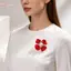 HFSHY Hoa Đẹp Trâm Cài Cho Nữ Men Đỏ Ngọc Trai Hoa Cây Đảng Văn Phòng Cài Áo Quà Tặng VN