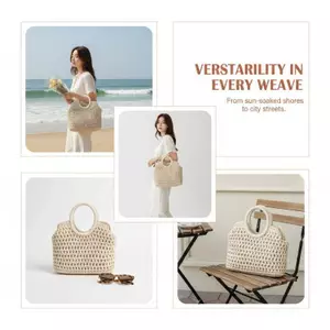 Túi đi biển nữ Bluemood, túi cầm tay thiết kế sang trọng, túi rơm tote xách tay thời trang, túi mây dệt cho du lịch, mẫu hè mới