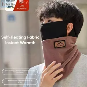JVSUB Lông Cừu Cổ Gaiter, Dày Bảo Vệ Cổ Nửa Mặt Chống Lạnh, Sang Trọng Hàng Ngày Giữ Ấm Tai Treo Mặt Nam