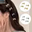 JVSUB 4 Cái / bộ Nơ Kẹp Tóc, Nơ Kim Loại Ngọt Ngào Nơ Vàng Thoáng Mát Kẹp Tóc, Thời Trang Cá Tính Mini Side Clip Mặc Thường Ngày