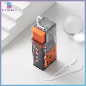 < beartwo > Hộp đựng bóng tự động Chăm sóc vệ sinh răng miệng Hộp đựng bóng di động tiện lợi với 10 chiếc Floss Mới