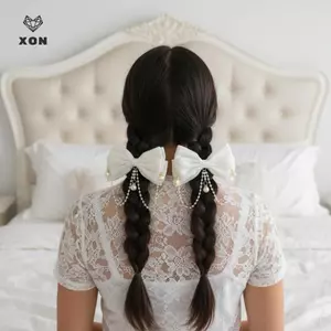 Kẹp tóc nơ công chúa dễ thương Ngọc trai giả Nơ Kẹp tóc Truyện cổ tích Mũ nón cho bé gái Phụ kiện tóc Quà tặng [Mina]