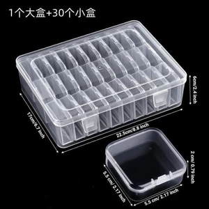Pindou Trong Suốt 30 Ngăn Bộ Hộp Bảo Quản Hộp Dung Tích Lớn Đóng Gói Phụ Hộp Đựng Đồ Nhựa Đa Năng Chống Bụi Hộp Bảo Quản 3QCW