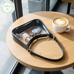 PUSKY Trong Suốt Dây Kéo Túi Đeo Vai Chống Thấm Nước Nách Ví Trong Suốt Túi Xách Cho Sân Vận Động Buổi Hòa Nhạc Sự Kiện Essentials VN