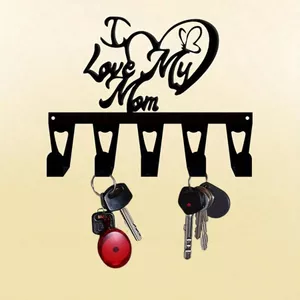 HELLOYOUNG Vintage Kim Loại Trái Tim Chìa Khóa Treo Tường 5 Móc Trang Trí Nhà Quà Tặng