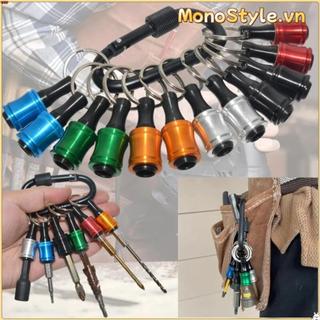 MONOSTYLE 6 chiếc Móc chìa khóa Adapter Mũi khoan, Giá đỡ đầu tuốc nơ vít cầm tay hình lục giác, 6 chiếc Cần mở rộng thay đổi nhanh chóng Dụng cụ cầm tay trọng lượng nhẹ ngoài trời