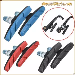 MONOSTYLE 1 Cặp Má Phanh Xe Đạp V, Má Phanh Im Lặng Xe Đạp Bền Lâu Dài, Hiệu Suất Cao Su Tốt + Kim Loại 3 Màu Má Phanh Cao Su Thiết Bị Cưỡi