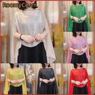 Khăn choàng Roomyco voan màu trơn cho buổi tối và áo len cardigan