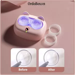 Máy làm sạch ống kính tiếp xúc ORDOBOX loại bỏ protein bằng siêu âm, hoàn toàn tự động với hộp đựng có thể tháo rời