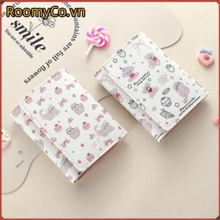 Ví đựng tiền xu ROOMYCO, Ví ngắn da PU nơ, Quà tặng túi đựng tiền hoạt hình Kitty dễ thương