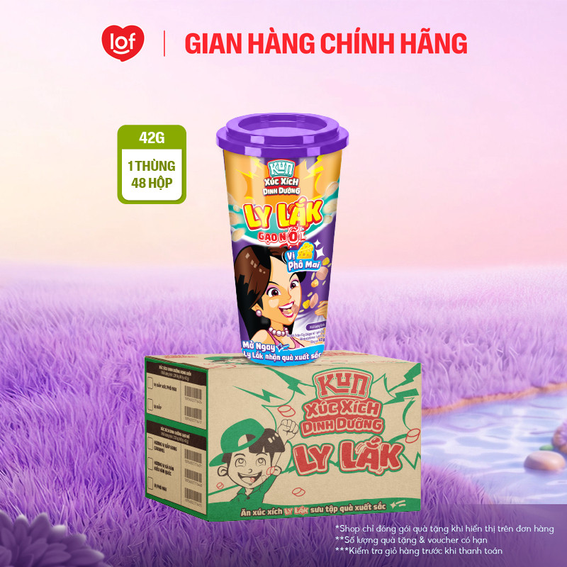 Xúc xích dinh dưỡng gạo nổ Kun ly lắk vị phô mai (Combo 6 và Combo 12)