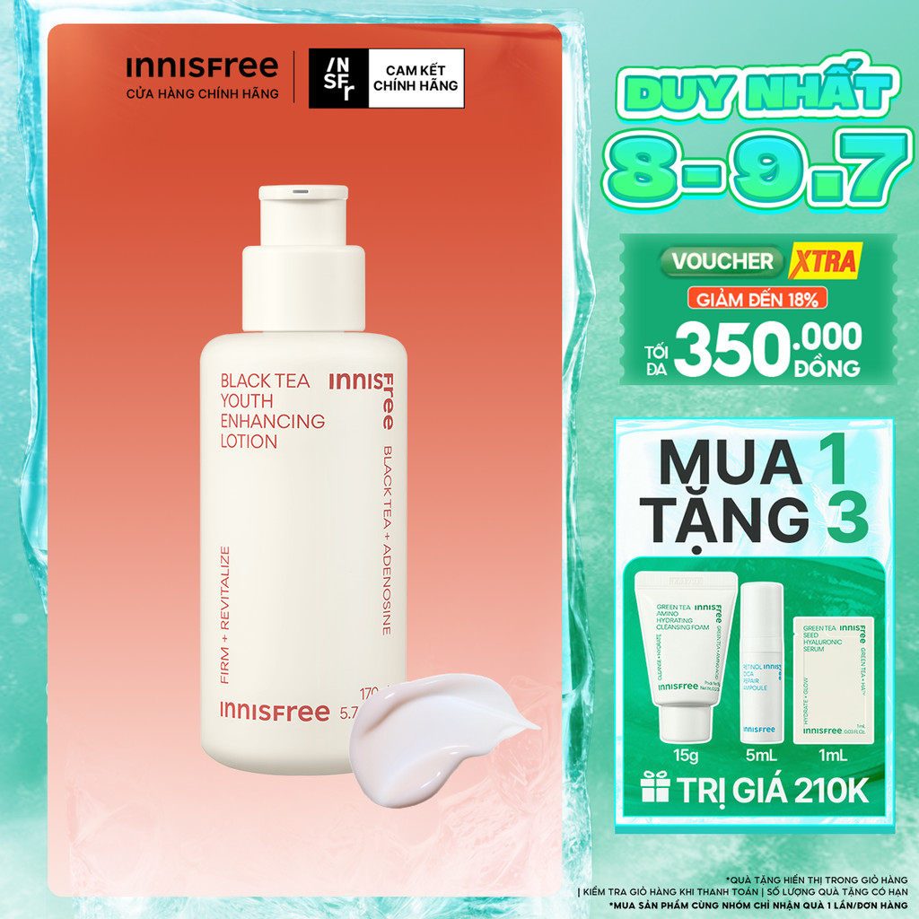 Sữa dưỡng ngăn ngừa lão hóa từ trà đen innisfree Black Tea Youth Enhancing Lotion 170ml