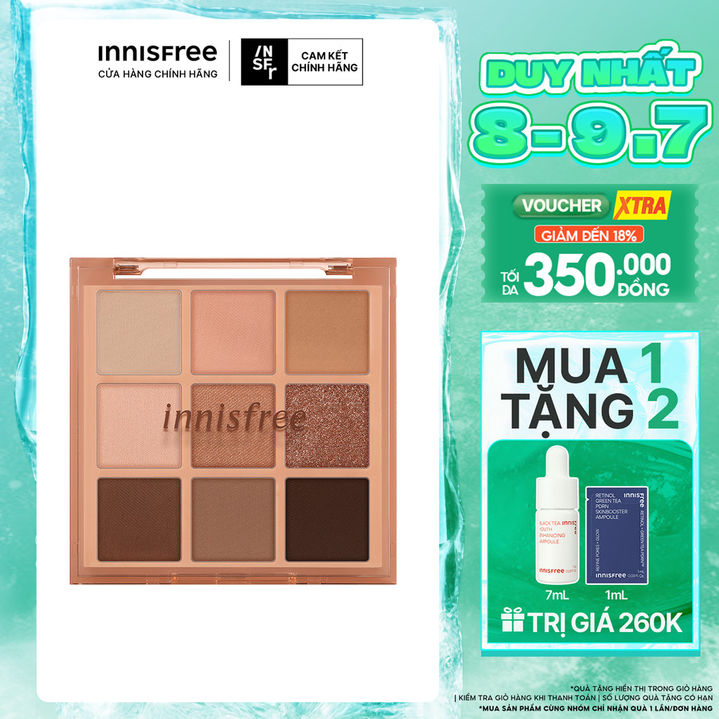 Bảng phấn mắt các màu cơ bản innisfree Essential Shadow Palette 8.3 ~ 8.7 g