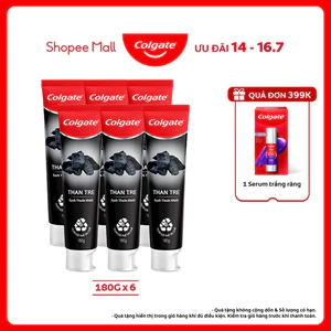 Bộ 6 Kem đánh răng Colgate thiên nhiên Than tre Hàn Quốc khử mùi diệt khuẩn 180g