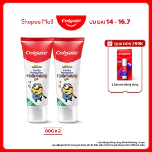 Bộ 2 Kem đánh răng Colgate Minion cho bé hương dâu 80g
