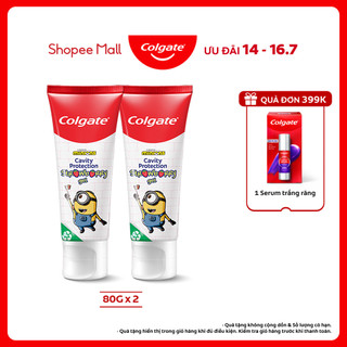 Bộ 2 Kem đánh răng Colgate Minion cho bé hương dâu 80g