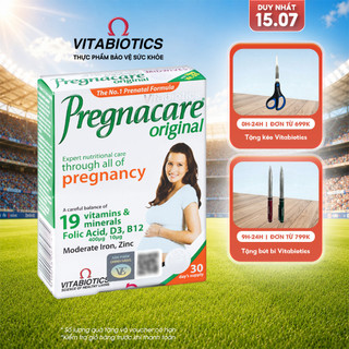 Thực Phẩm Bảo Vệ Sức Khỏe PREGNACARE ORIGINAL Bổ Sung Vitamin & Khoáng Chất Hộp 30 Viên Vitabiotics