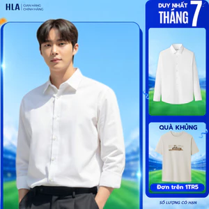 Áo Sơ Mi Nam HLA Dài Tay Màu Trắng - Chống Nhăn, Co Giãn Cao Cấp