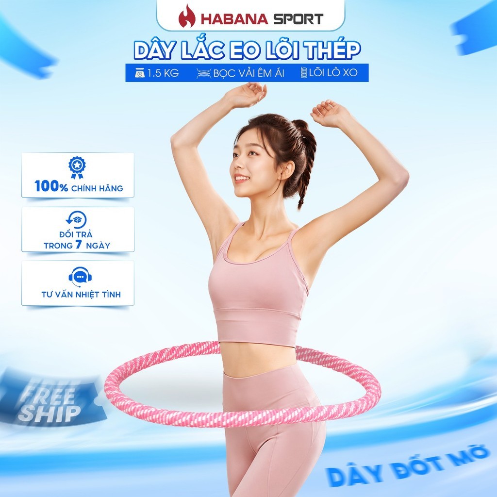 Vòng lắc eo HABANA SPORT 1,5kg/2,5kg nâng cấp: Giảm mỡ bụng, eo thon tại nhà.