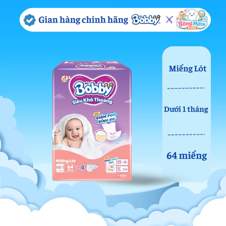 Miếng Lót Sơ Sinh Bobby NewBorn 1 28/64/108 miếng/ NewBorn 2 40/60 miếng