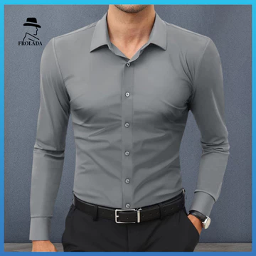 Áo sơ mi nam Frolada Natural Feel Áo sơ mi ve áo cổ điển dành cho nam Áo sơ mi dài tay nam – Áo sơ mi ve áo màu trơn trang trọng cho công việc Ngày công sở Phỏng vấn