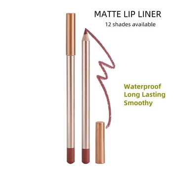Xuyên Biên Giới Làm Đẹp 12 Màu Matte Chống Thấm Nước Lip Pencil Lâu Dài Không Phai Màu Gỗ Son Môi Bút Chì Son Môi Bút Chì