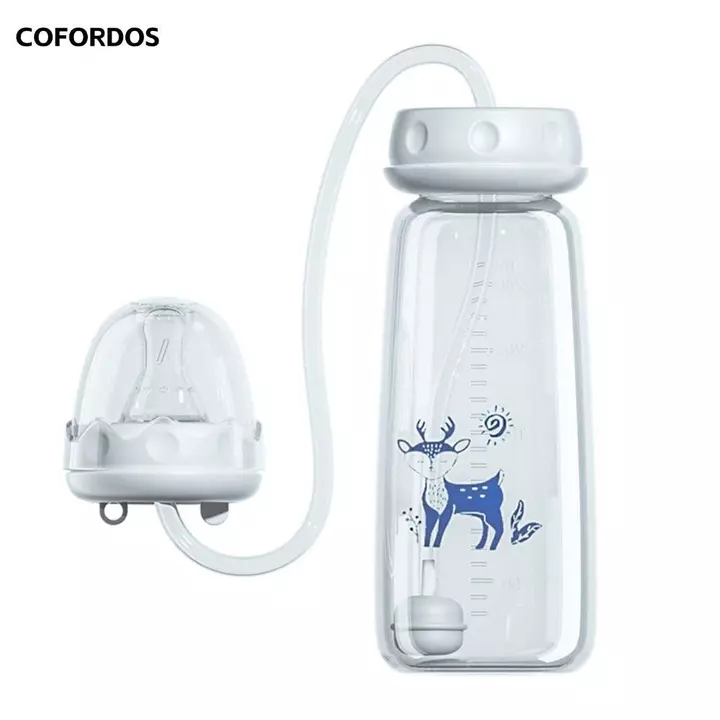 Bình sữa rảnh tay COFORDOS, Bộ bình sữa Gravity Ball 8oz / 240ml, Bình sữa tự ăn sáng tạo với cọ hút Bình trữ sữa cổ bình thường cho bé từ 3 tháng tuổi trở lên