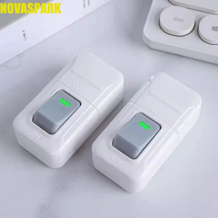Công tắc nút nhấn NOVASPARK, Công tắc dây vuông màu trắng, Công tắc cáp Công tắc đèn nhựa tiện lợi Đèn Led bàn
