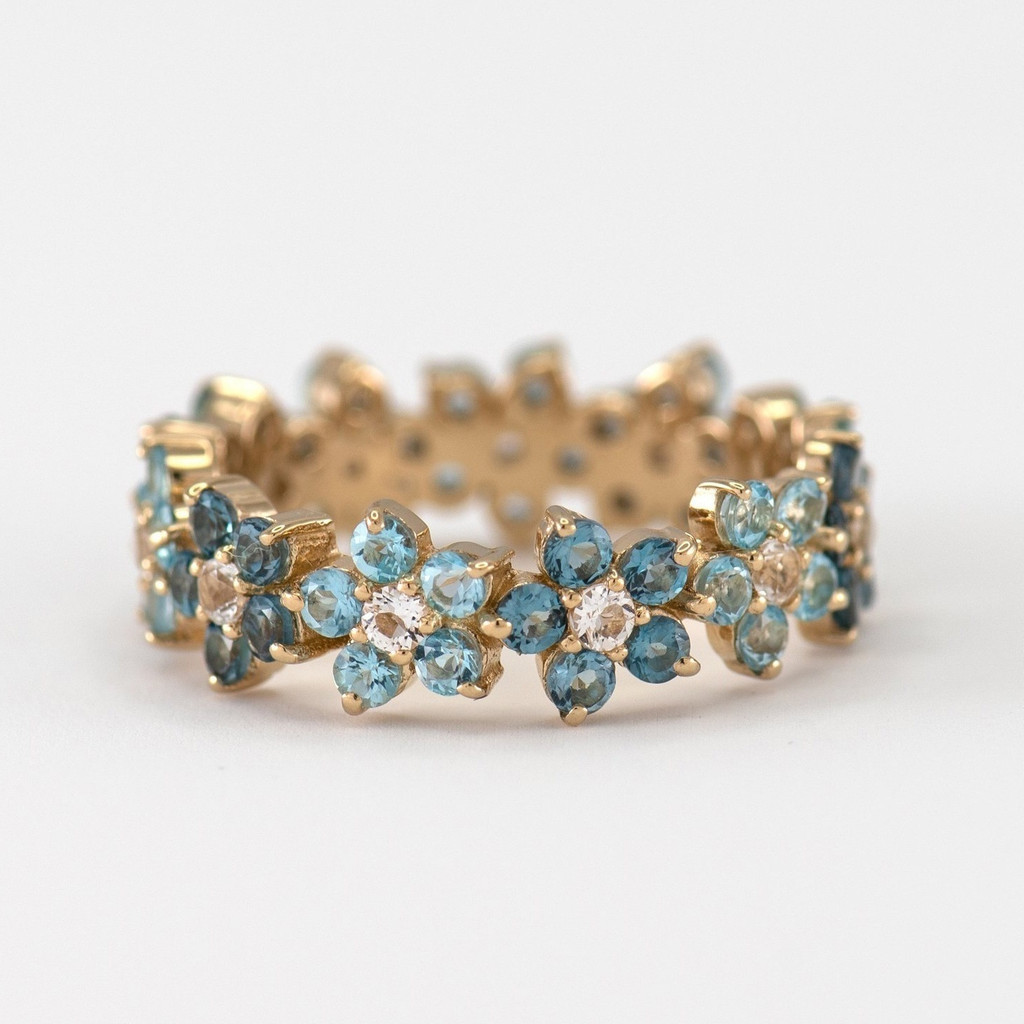 Nhẫn Nữ Thời Trang Bạc 925 Có Thể Xếp Chồng Nhiều Màu Sắc Zircon Hoa Nhẫn Nữ Bé Gái Nhẫn Nhẫn Dự Tiệc Cưới