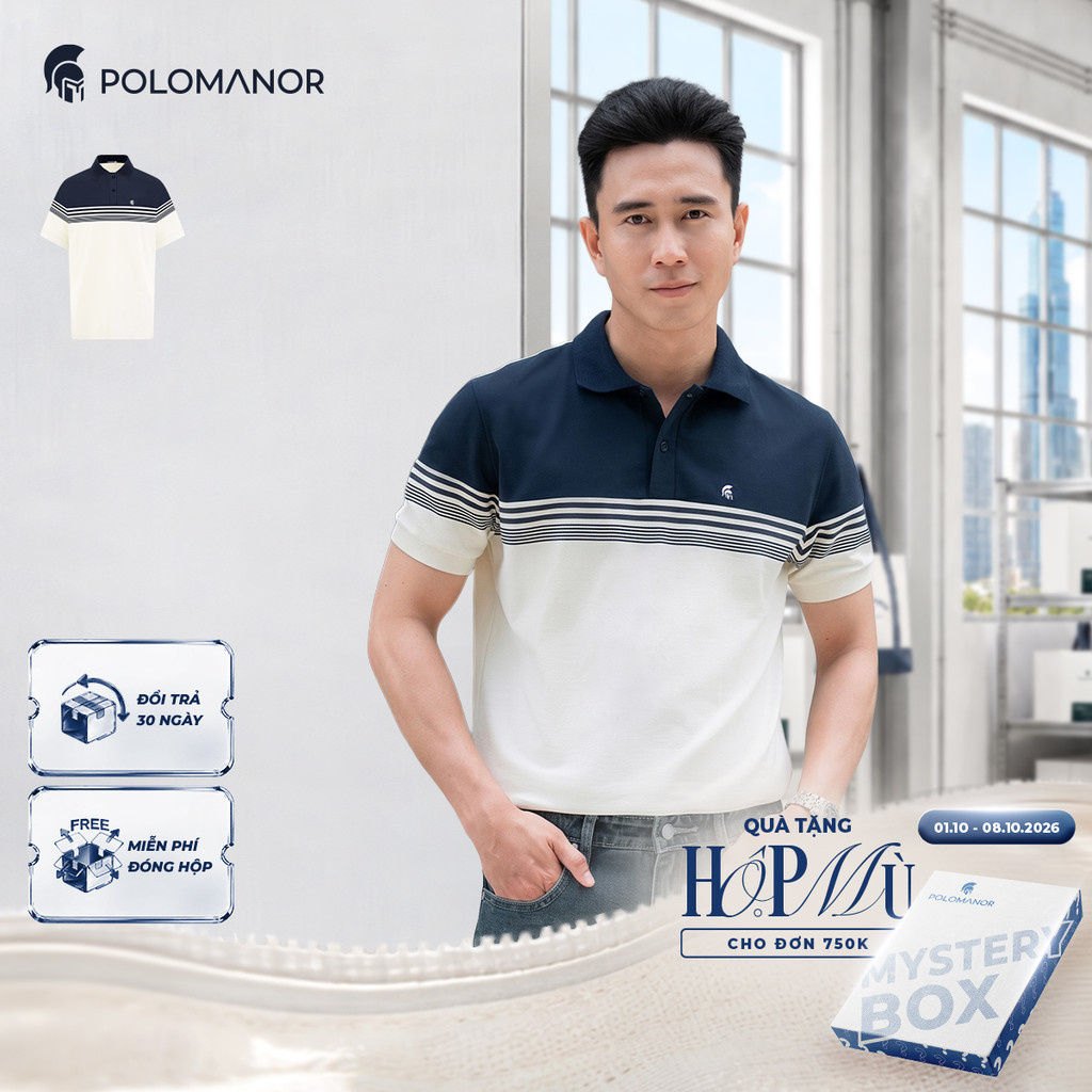 [DEAL LỄ TRUNG THU] Áo polo nam cao cấp IRISH, chất liệu CVC Diamond thanh lịch sang trọng - POLOMANOR