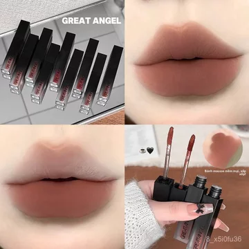 Son bùn GreatAngel phong cách retro mờ sương nhung ins nâng tông son kem lì đi chơi