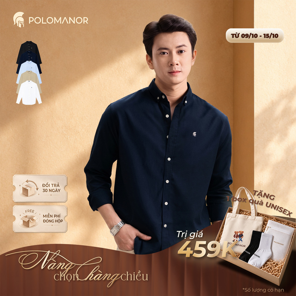 [BEST SELLER] Áo sơ mi nam tay dài OXFORD PREMIUM, BST SMART CASUAL, Cao Cấp, Thanh Lịch - POLOMANOR