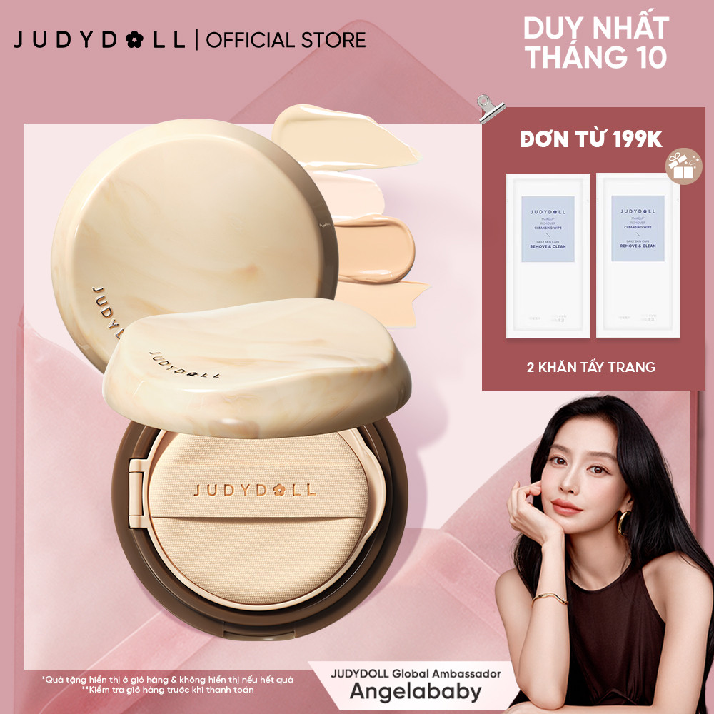 [MỚI 2.0] Phấn Nước Trà Lâu Trôi JUDYDOLL Long Wearing Cushion - Bản 2.0 Che Phủ Tiệp da Tự nhiên Kiềm Dầu 14g