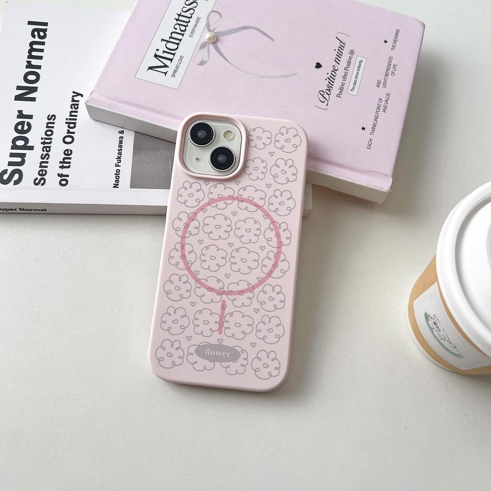 Ốp lưng TPU Tương thích với iPhone 13 14 14Pro 14ProMax 15 15Pro 15ProMax 16 16Pro 16ProMax 17 17Pro 17ProMax Vỏ nam châm họa tiết hoa hồng