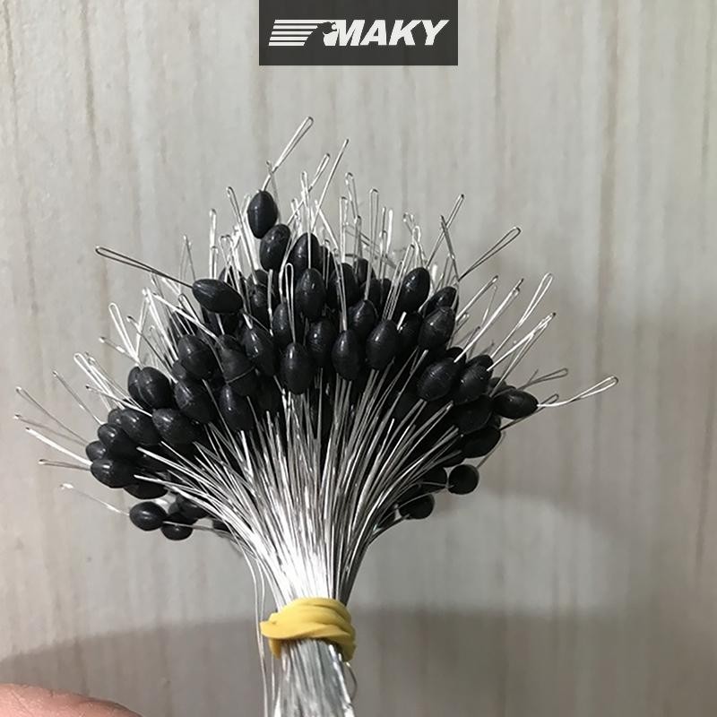 Newwellknownepic 300 Cái / lốc Phao Cao Su Chặn Câu Cá Bobber Chặn Phao Hình Trụ Không Gian B VN