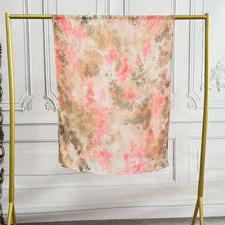 Khăn Trùm Đầu Bohemian Cotton Modal, Polyester Thoáng Khí - Màu Hồng và Xanh Lá, Họa Tiết Hoa và Hình Học Sống Động