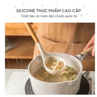 Bộ Dụng Cụ Nấu Ăn Bằng Silicone Cán Gỗ Kitchen Set Cao Cấp - Chất Liệu Tuyệt Đối - Chịu Nhiệt Chống Dính
