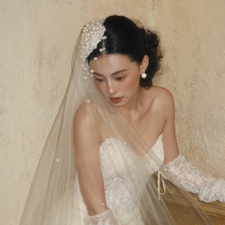 Mũ đội đầu thanh lịch retro ngọc trai, phù hợp váy cưới và đạo cụ chụp ảnh