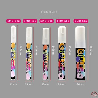 Bút đánh dấu phấn trắng 1 / 3 / 6 / 10 / 15mm Đầu có thể đảo ngược Ướt & Khô Bút đánh dấu Bút đánh dấu Văn phòng phẩm Cung cấp