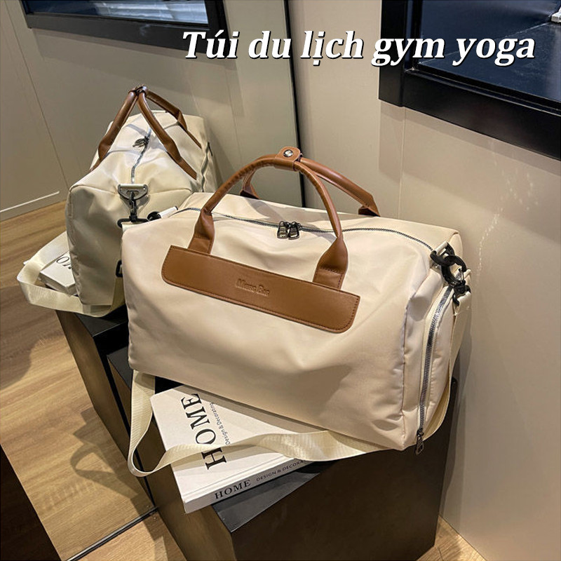 Túi du lịch gym yoga, Vải chống thấm dày đẹp, có dây đeo chéo, ngăn đựng giày riêng