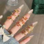 Nhẫn Zircon màu cam phong cách tòa án cổ điển dành cho nữ Nhẫn phong cách mở bướm sang trọng thời trang