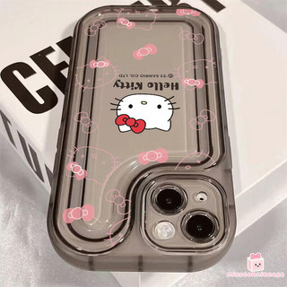 Ốp lưng tương thích cho IPhone 13 12 17 15 14 11 Pro Max Air 7Plus XR XS X Max 8 15 14 7 Plus SE Phim hoạt hình sáng tạo Hello Kitty Vỏ mềm dày trong suốt