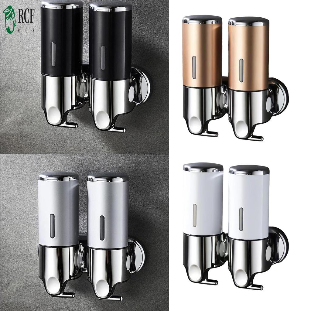 No-Drill 2 Buồng Xà Phòng Treo Tường Phòng Tắm Nước Rửa Tay Cho Gel Chất Lỏng Nước Rửa Tay